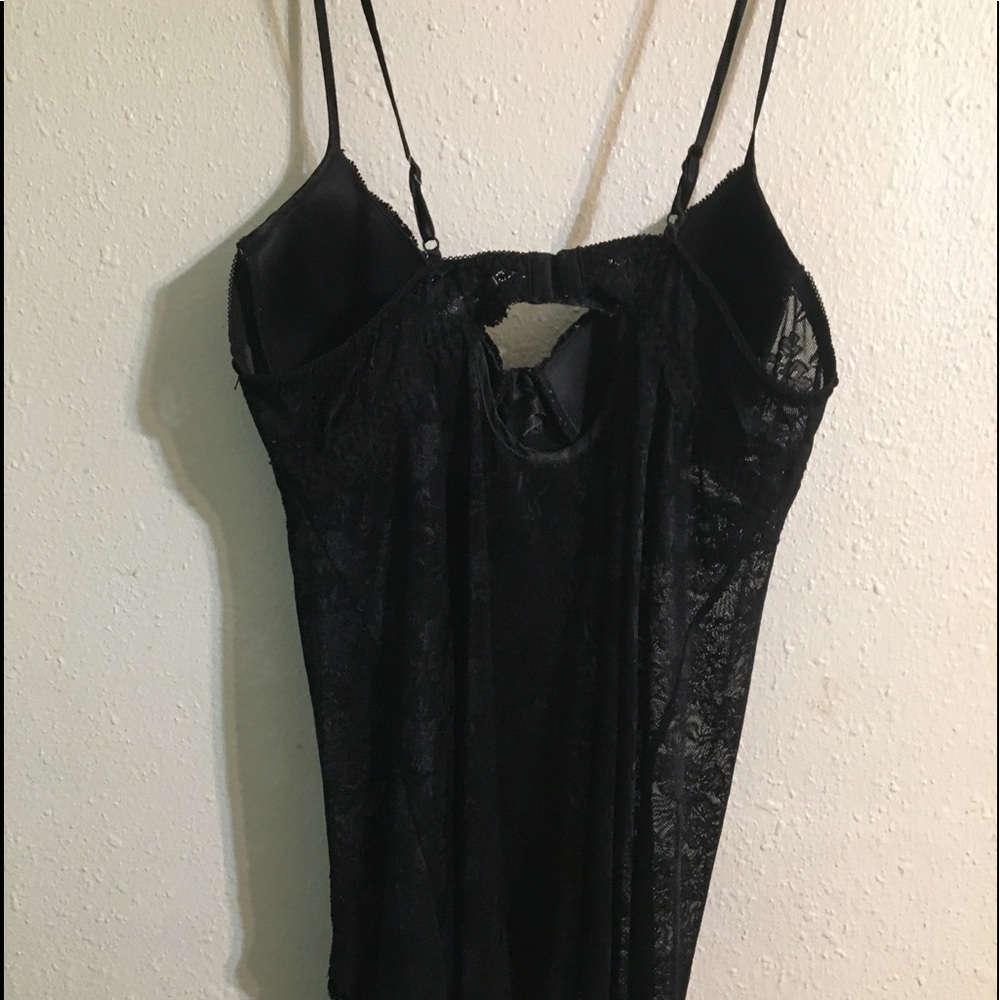Woman’s black lace lingerie top, size medium